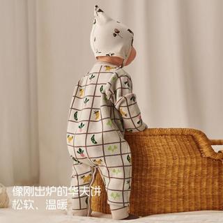 aqpa婴儿针织衫连体衣秋冬季保暖男女宝宝毛线衣哈衣爬服外出服