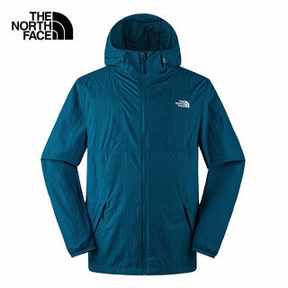 THE NORTH FACE 北面 防晒衣男户外防风夹克8BA6 青苔蓝/O0X XXL