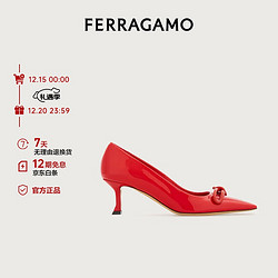 Salvatore Ferragamo 菲拉格慕 Ferragamo）女士红色不对称蝴蝶结猫跟高跟鞋 0771544_1D _ 75