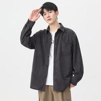 衬衣男灯芯绒开衫长袖高级简约2024宽松上衣潮牌男式衬衫外套