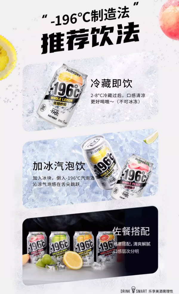 微醺时刻真的不能没有三得利 -196℃预调鸡尾酒!解锁生活新滋味~