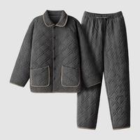绒绒521H夹棉睡衣男女秋冬款加绒加厚法兰绒家居服套装