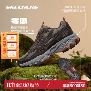 斯凯奇（Skechers）秋冬缓震老爹鞋男舒适防滑运动休闲鞋厚底减震时尚登山鞋 BRN【棕色】 41.5