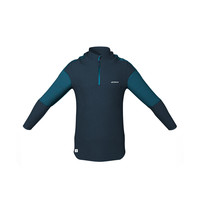 迪卡侬长袖T恤儿童运动拉链卫衣套头衫外套男童秋冬SAJ3 蓝色 130cm