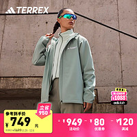 adidas防风防水保暖户外抓绒内胆三合一冲锋衣冬季阿迪达斯TERREX 银灰绿/亚麻绿 L