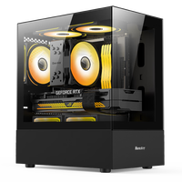 航嘉（Huntkey）G30  游戏电脑台式机箱 G45长显卡主机箱 桌面电脑机箱 支持165mm风冷/M-ATX主板/270°海景房 G30黑色+ARGB风扇*5