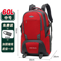 君行登山包户外专业背包背包男士双肩包旅行男款登山书包旅游大容量超 【60L红色】加固版，