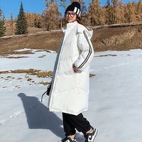 薇靡雅(WEIMIYA)2024年新款潮oversize面包服棉衣棉服女冬季外套中长款厚棉袄 白色(帽子可拆卸) XL