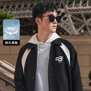 卡宾【尾货清仓】男装 潮流拼接夹克秋新款印花宽松外套教练服时尚休