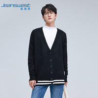 真维斯(JEANSWEST)针织衫男2024秋冬亲肤舒适潮流系扣长袖开衫男士针织衫