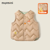 MQDMINI童装儿童马甲男童棉服小童保暖背心冬装宝宝衣服 童趣卡通马甲卡其 90