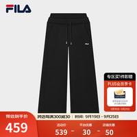 FILA 斐乐官方女士针织长裤2024冬季新款休闲宽松加绒抗菌阔腿裤