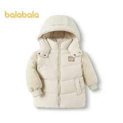 balabala 巴拉巴拉 童装儿童棉衣男童宝宝外套秋冬2023衣服 烟灰卡50524 120cm