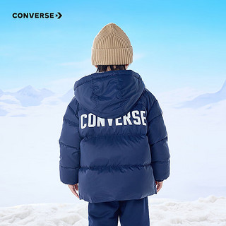 Converse匡威儿童装男童羽绒服2024冬季中大童加绒加厚短款保暖外套 藏青蓝 160/76（L）