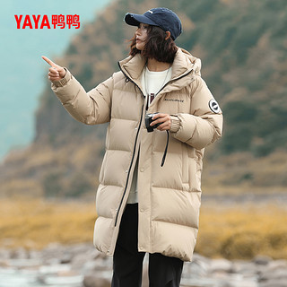 YAYA 户外登山羽绒服男女同款2024冬季中长款连帽徒步保暖外套