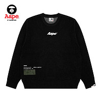 Aape 旗舰店男装春夏猿颜字母提花休闲简约圆领针织衫A393XXL