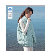 茵曼（INMAN）九江羽绒服马甲2023冬女装加厚外穿马夹立领外套 薄荷绿 M