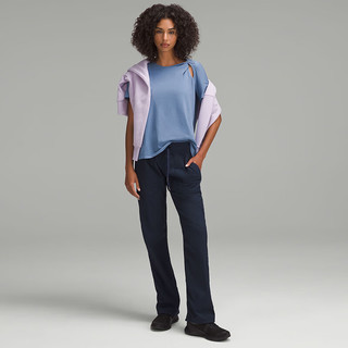 露露乐蒙lululemon丨Cotton 女士棉混纺肩部扭结 T 恤 LW3IGIS 绿洲蓝 S