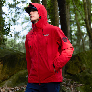 拓路者（Pioneer Camp）三合一冲锋衣男女款户外旅行登山服防风防水外套硬壳抓绒内胆 红色-抓绒内胆 2XL XXL
