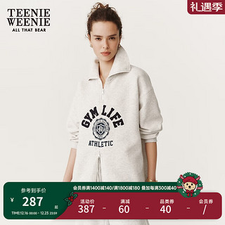 TEENIE WEENIE 小熊斜纹布宽松韩版拉链卫衣开衫外套女装上衣 中灰色 160/S