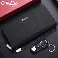 金利来男士手包2024大容量双拉链男包双层皮包多功能时尚商务手拿包 款式二【直发 假一罚十】