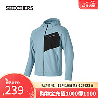 SKECHERS 斯凯奇 2024年秋季男子舒适保温柔软亲肤P424M132 雾灰蓝/01N9 S