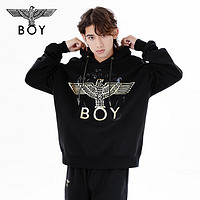 BOY LONDON 午夜剧场 情侣款长袖烫金印花连帽套头卫衣 N04022