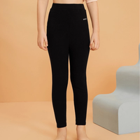 三枪儿童保暖裤秋冬男女童打底裤纯棉秋裤新疆棉刷绒少儿长裤 女童-黑色