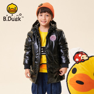 B.duck小黄鸭  男童中长款连帽加厚棉服（清仓处理）
