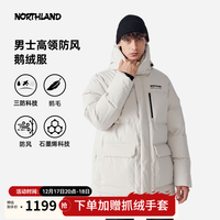 诺诗兰（NORTHLAND）冬季羽绒服男女防风保暖派克服鹅绒连帽工装夹克外套【尼亚】 浅沙色-男 175