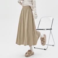 美拉德半身裙秋冬季女欧棉绒高腰显瘦伞裙加绒加厚可选复古山本裙