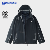 侯明昊同款FILA FUSION斐乐棉服两件套男2025春季连帽外套