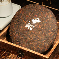 新益号普洱茶熟茶饼布朗孔雀357g/饼云南勐海口粮茶叶古树春茶叶