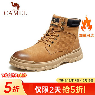 CAMEL 骆驼 男士复古格纹马丁靴 GE12235250R