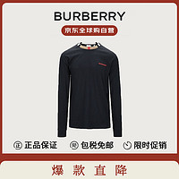 BURBERRY 博柏利 巴宝莉男士黑色棉质印花套头长袖T恤80910451