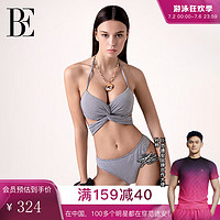 范德安（BALNEAIRE）时尚系列2024女士比基尼泳衣千鸟格绑带三角时尚性感 84015 黑白千鸟格 L