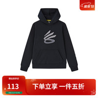 安德玛(Under Armour)【库里系列】童装秋冬加绒连帽卫衣大童休闲男大童上衣