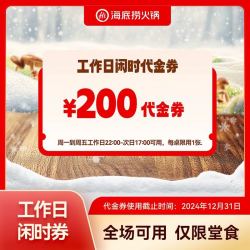 海底捞 代金券133抵200