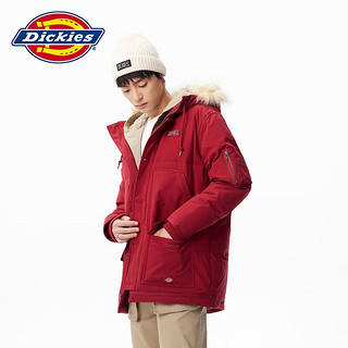 Dickies 帝客 羽绒服 印花撞色时尚百搭男式灰鸭绒厚外套9482 砖红色 XL