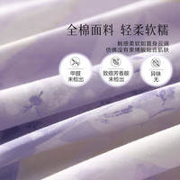 水星百丽丝家纺100%全棉可水洗机洗四件套AB双版印花套件