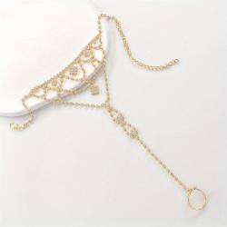 美盼 Meipan 美盼 水钻脚饰 金色 hlqahlqa