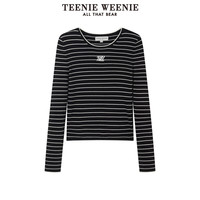 TeenieWeenie小熊秋冬学院风条纹内搭黑色打底衫毛衣针织衫上衣女 -撞色 175/XL