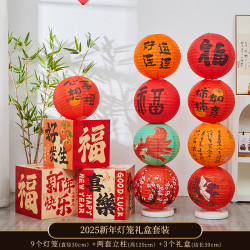 彩扣 2025新年场景装饰灯笼套装酒店商场民宿美陈摆件活动氛围装扮道具