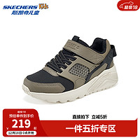 SKECHERS 斯凯奇 儿童鞋春秋款时尚复古休闲鞋中大童厚底耐磨运动鞋405715L 棕色/黑色/BRBK 36码