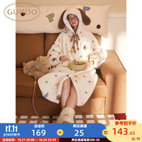 果壳（Gukoo）睡衣女24年冬季派对小狗系列卡通保暖女士睡袍家居服套装D 小狗睡袍 S