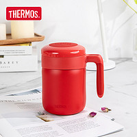 THERMOS/膳魔师办公室保温杯不锈钢咖啡马克杯泡茶杯子带手柄TCMM 红色（RD）