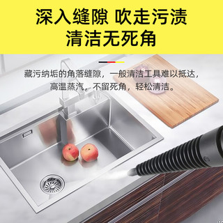 Gerllo德国高温高压蒸汽清洁机多功能家用便携一体手持式厨房去油污空调清洁除螨 ST207A白色 