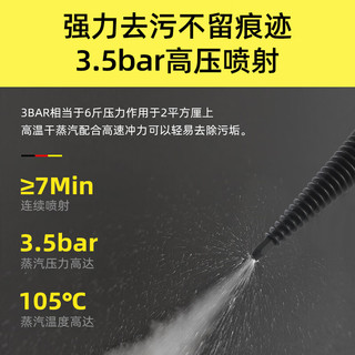 Gerllo德国高温高压蒸汽清洁机多功能家用便携一体手持式厨房去油污空调清洁除螨 ST207A白色 