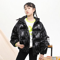 88VIP：CONVERSE 匡威 儿童装女童羽绒服2023冬季新款亮面加厚面包服连帽冬装外套潮