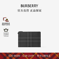 BURBERRY 博柏利 男士 格纹大号拉链收纳袋80746931